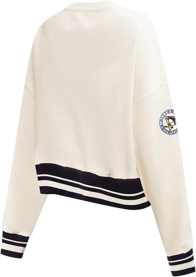 imagePro Standard NHL womens Womens Nhl Retro Classics Brushed Back French Terry Crewneck SweatshirtEggshell Black
