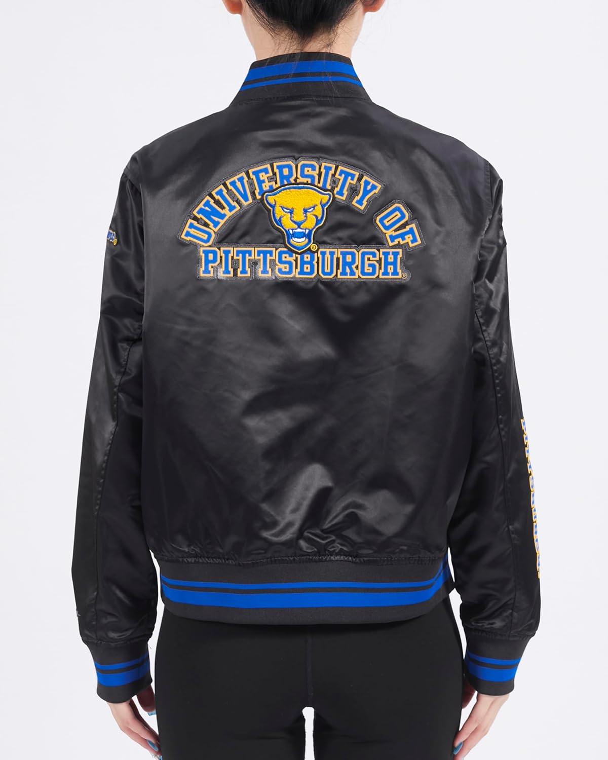 imagePro Standard Womens College Classic Essentials Satin JacketBlackRoyal BlueBlack