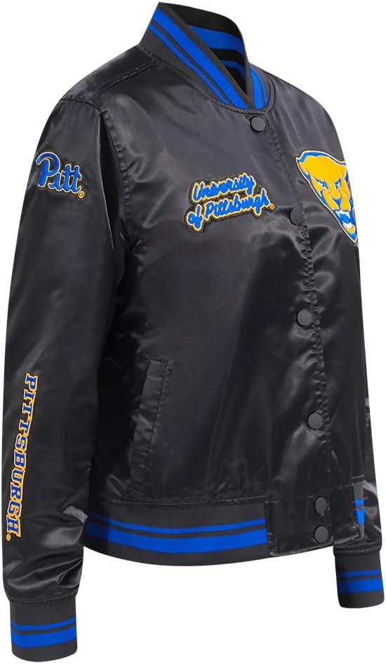 imagePro Standard Womens College Classic Essentials Satin JacketBlackRoyal BlueBlack