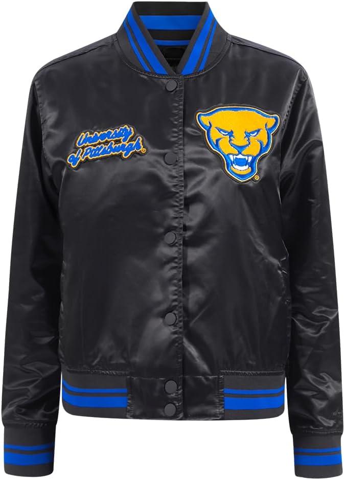 imagePro Standard Womens College Classic Essentials Satin JacketBlackRoyal BlueBlack