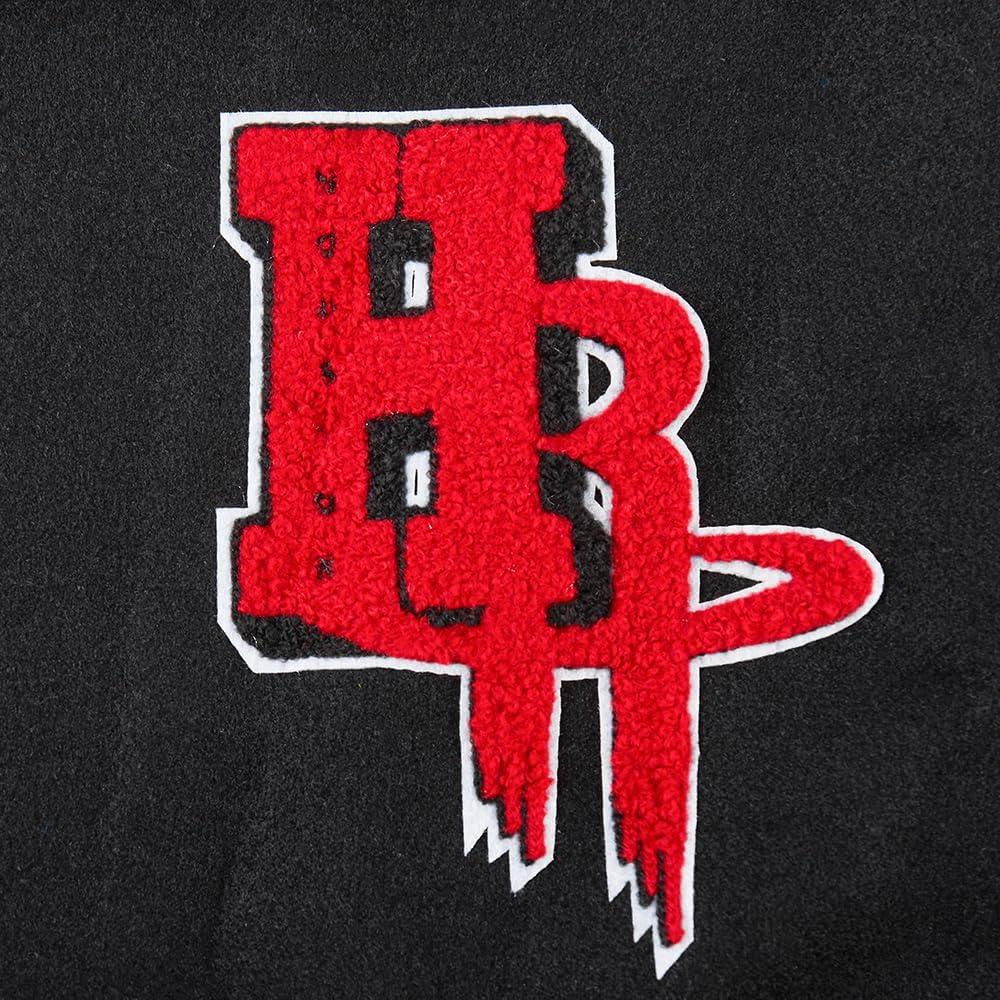 imagePro Standard Womens NBA Mash Up Varsity JacketBlackRedBlack