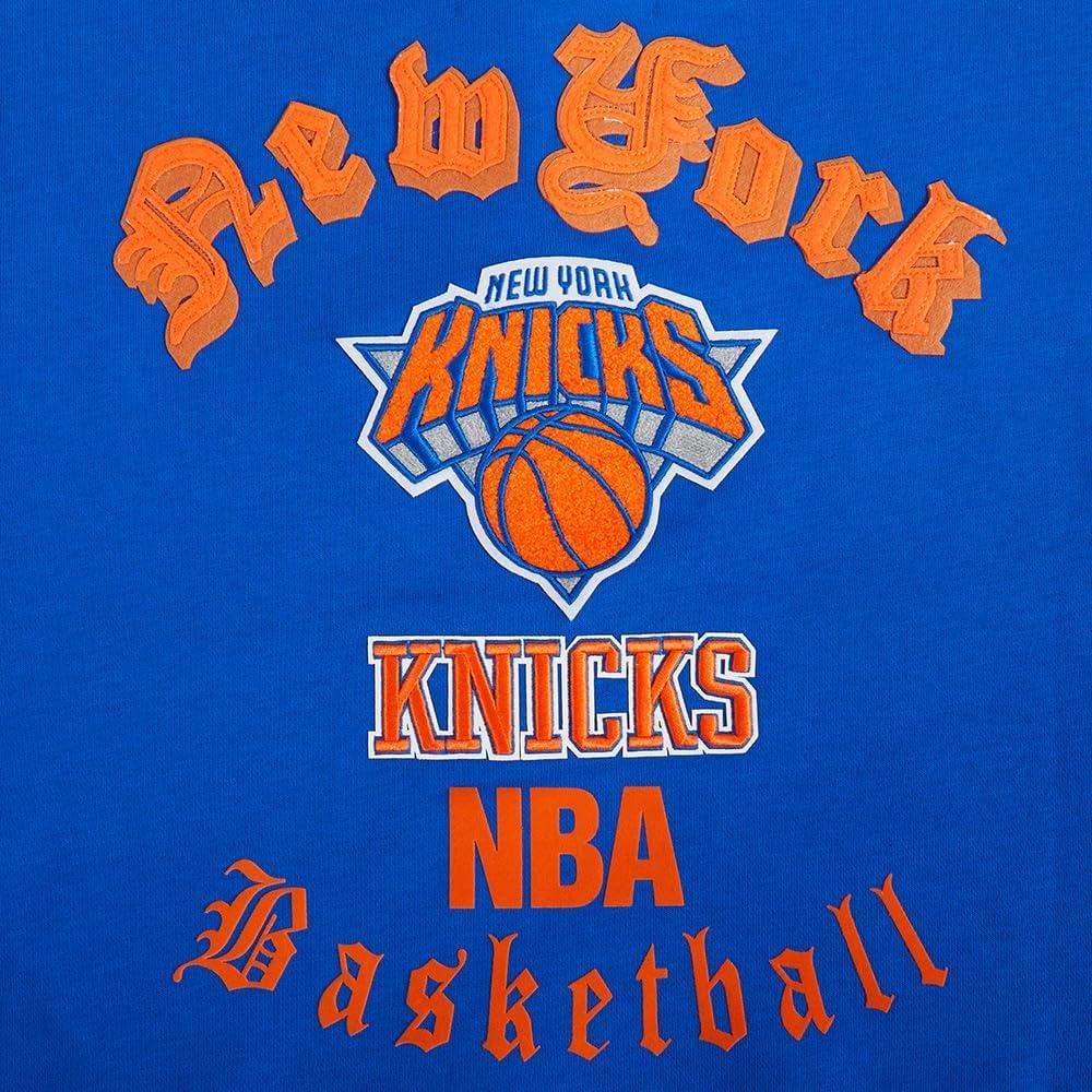 imagePro Standard Womens NBA Old English Brushed Back French Terry Crewneck SweatshirtRoyal Blue