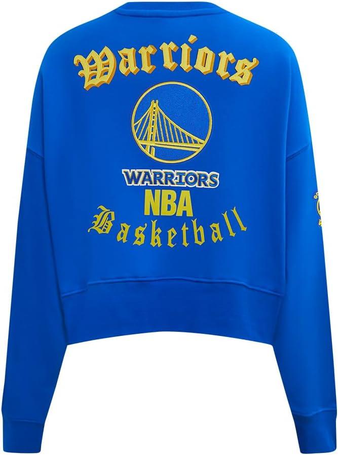 imagePro Standard Womens NBA Old English Brushed Back French Terry Crewneck SweatshirtRoyal Blue