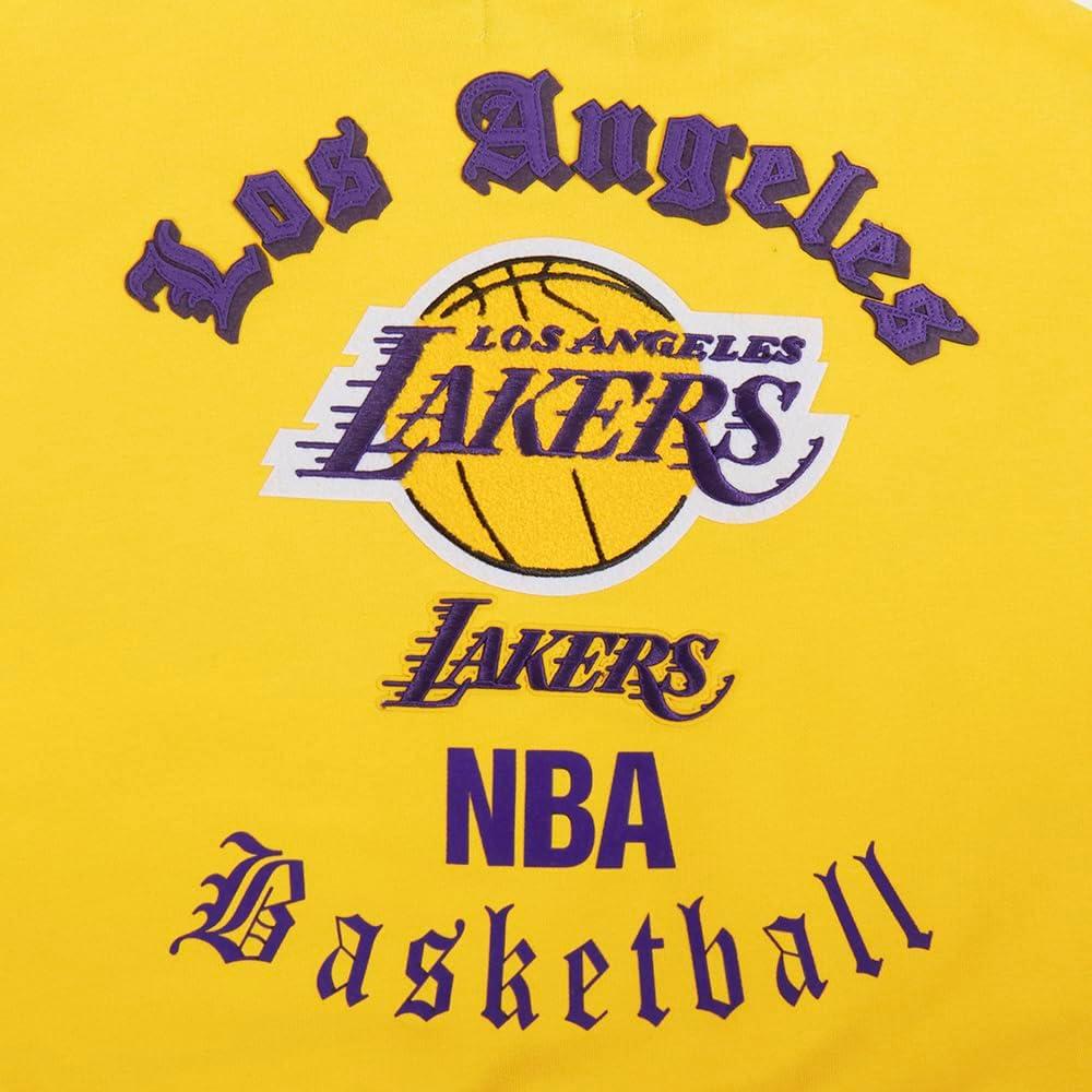 imagePro Standard Womens NBA Old English Brushed Back French Terry Crewneck SweatshirtYellow