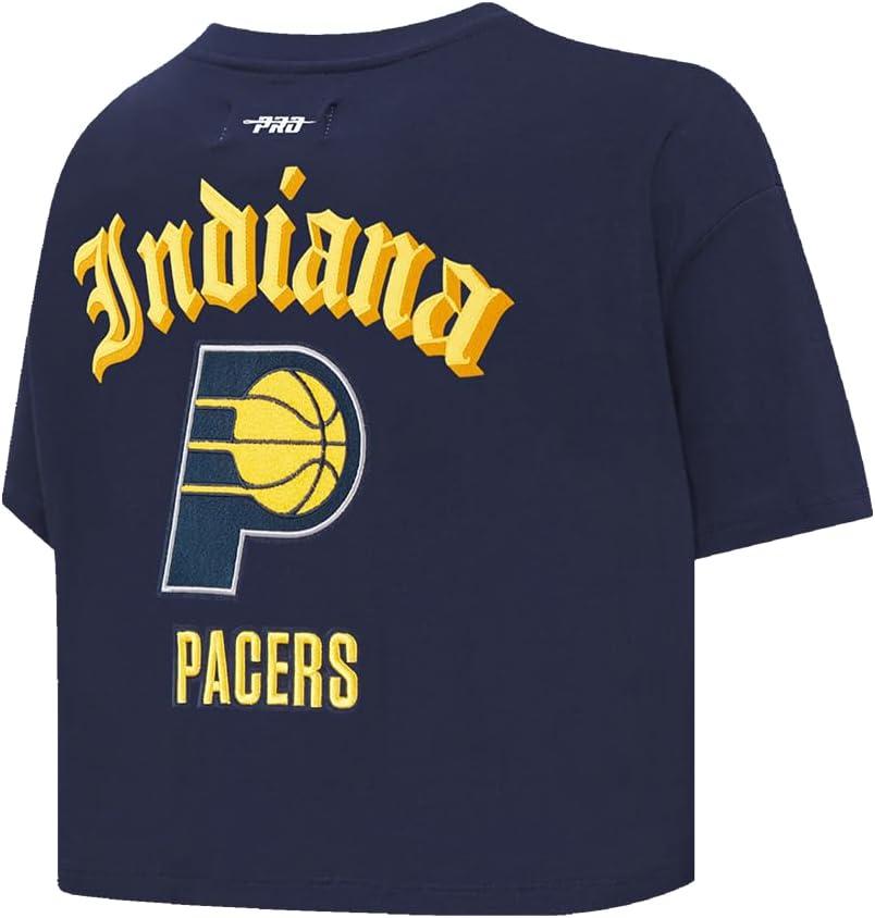 imagePro Standard Womens NBA Old English Cotton Short Sleeve Boxy TeeMidnight Navy