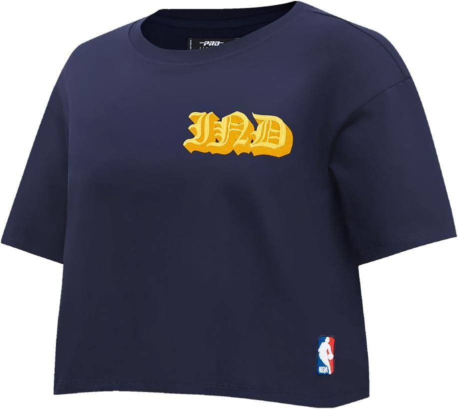 imagePro Standard Womens NBA Old English Cotton Short Sleeve Boxy TeeMidnight Navy