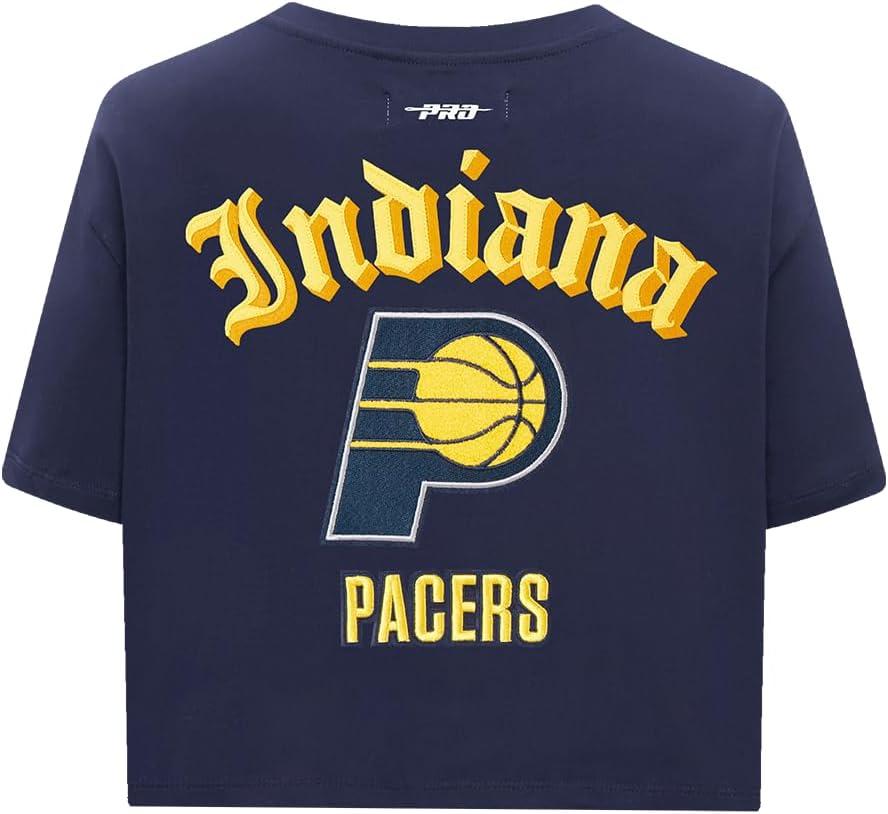 imagePro Standard Womens NBA Old English Cotton Short Sleeve Boxy TeeMidnight Navy