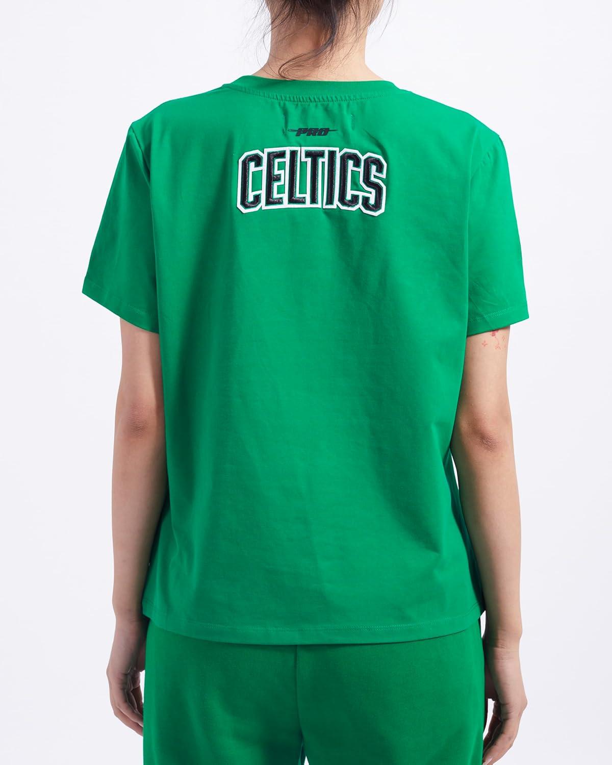 imagePro Standard Womens NBA Old English Cotton Short Sleeve Slim Fit TeeKelly Green