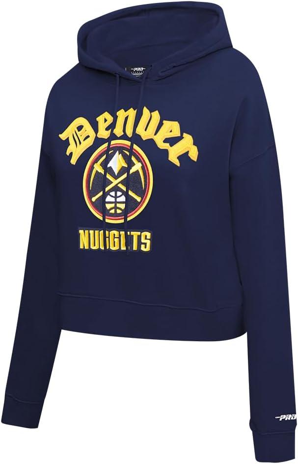 imagePro Standard Womens NBA Old English Cropped Pullover HoodieMidnight Navy