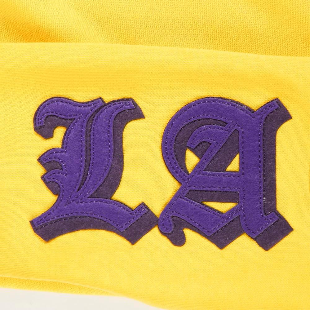 imagePro Standard Womens NBA Old English Cropped Pullover HoodieYellow