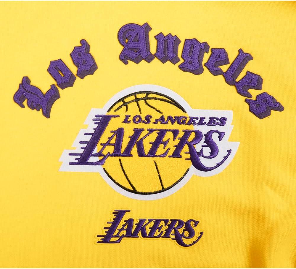 imagePro Standard Womens NBA Old English Cropped Pullover HoodieYellow
