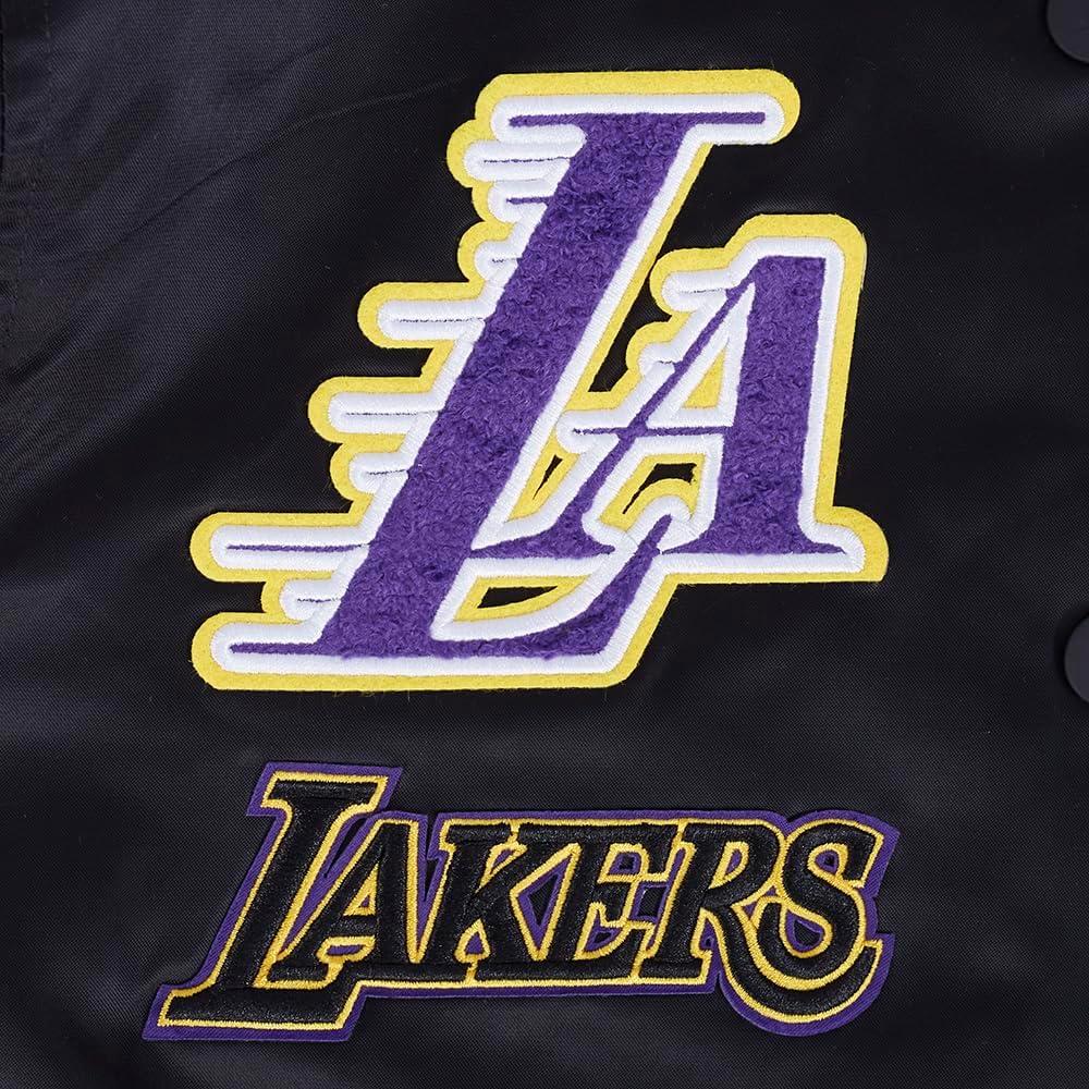 imagePro Standard Womens NBA Retro Classics Satin JacketBlackPurpleYellow
