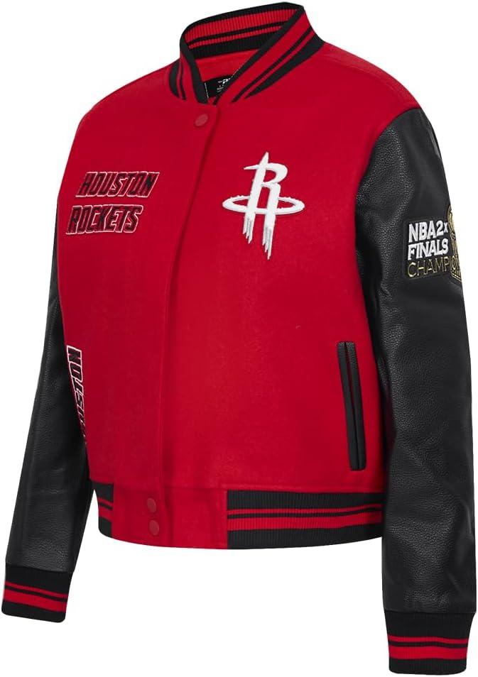 imagePro Standard Womens NBA Retro Classics Varsity JacketRedBlack