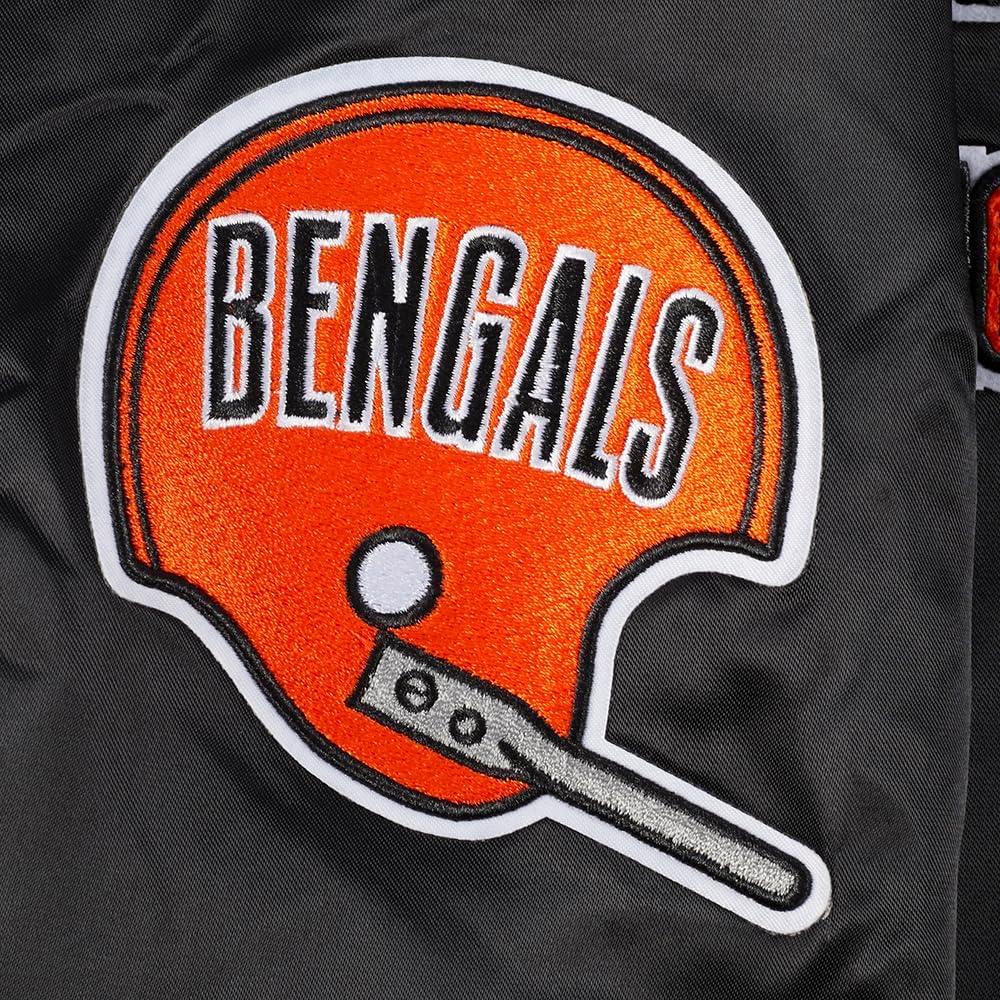 imagePro Standard Womens NFL Cincinnati Bengals Retro Classics Satin Jacket BlackOrange XS