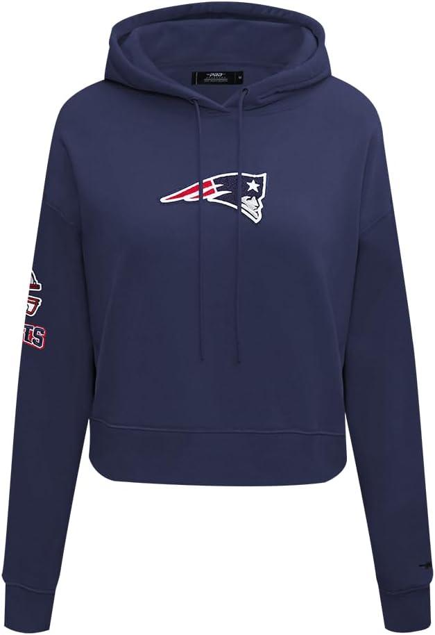 imagePro Standard Womens NFL Classic Chenille Brushed Back French Terry Cropped Pullover HoodieMidnight Navy