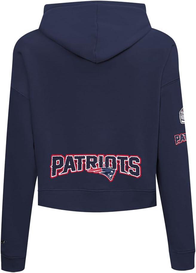 imagePro Standard Womens NFL Classic Chenille Brushed Back French Terry Cropped Pullover HoodieMidnight Navy