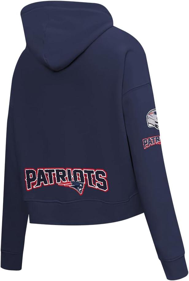 imagePro Standard Womens NFL Classic Chenille Brushed Back French Terry Cropped Pullover HoodieMidnight Navy