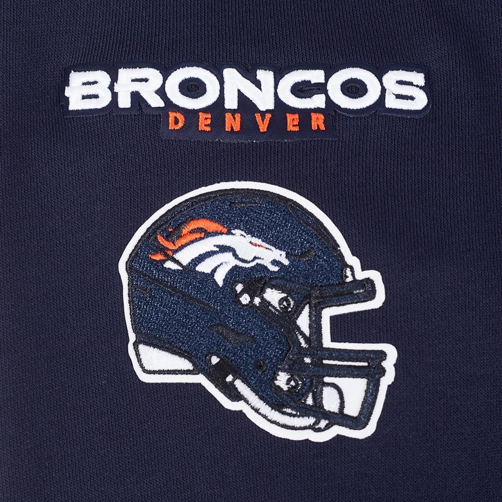 imagePro Standard Womens NFL Classic Chenille Brushed Back French Terry Cropped Pullover HoodieMidnight Navy