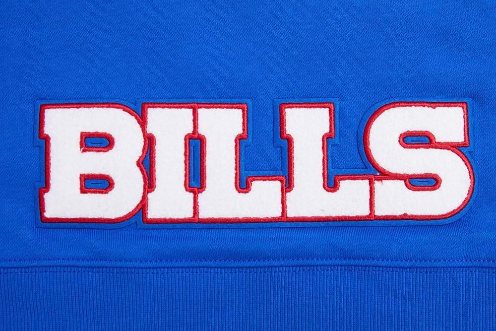 imagePro Standard Womens NFL Classic Chenille Brushed Back French Terry Cropped Pullover HoodieRoyal Blue