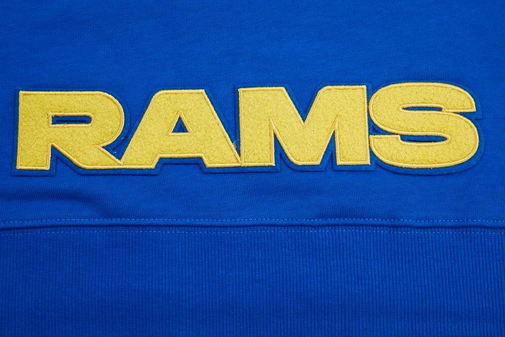 imagePro Standard Womens NFL Classic Chenille Brushed Back French Terry Cropped Pullover HoodieRoyal Blue