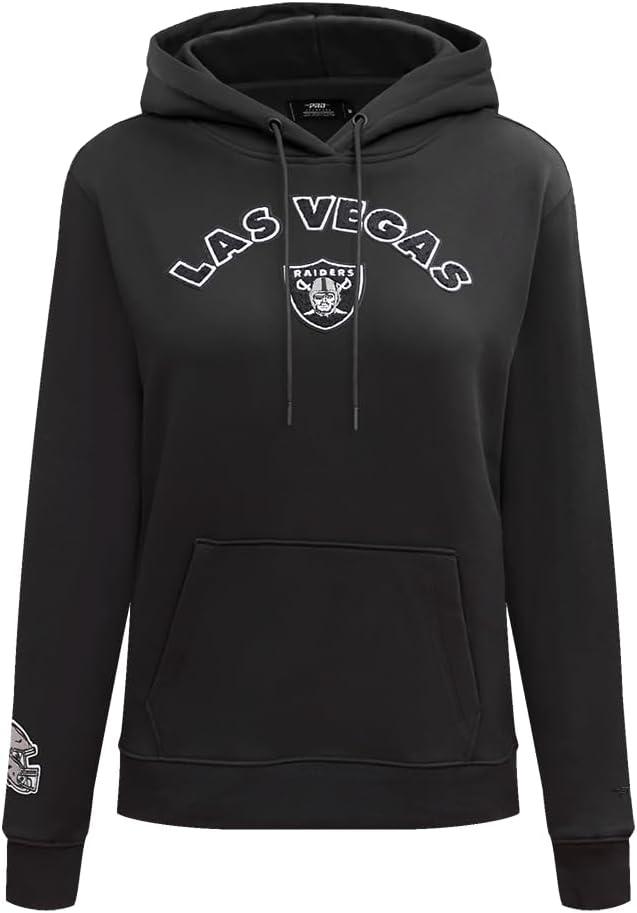 imagePro Standard Womens NFL Classic Chenille Brushed Back French Terry Pull Over HoodieBlack