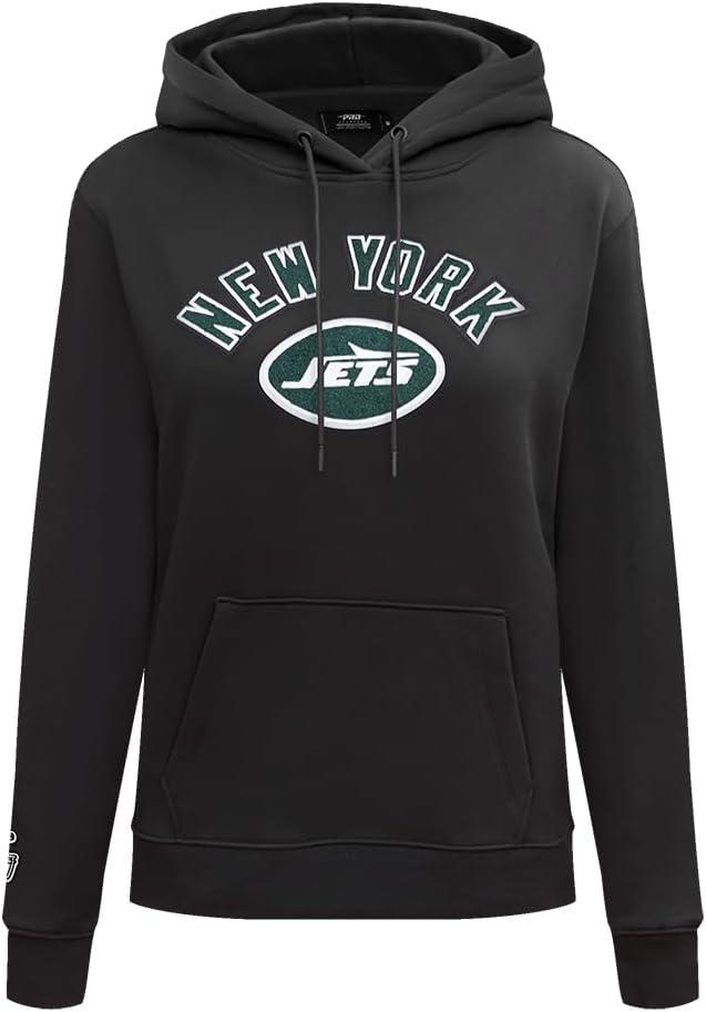 imagePro Standard Womens NFL Classic Chenille Brushed Back French Terry Pull Over HoodieBlack
