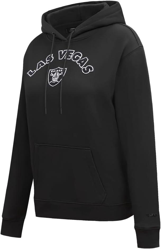 imagePro Standard Womens NFL Classic Chenille Brushed Back French Terry Pull Over HoodieBlack