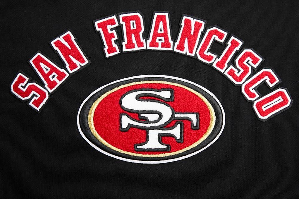 imagePro Standard Womens NFL Classic Chenille Brushed Back French Terry Pull Over HoodieBlack
