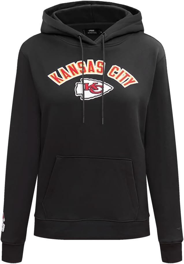 imagePro Standard Womens NFL Classic Chenille Brushed Back French Terry Pull Over HoodieBlack