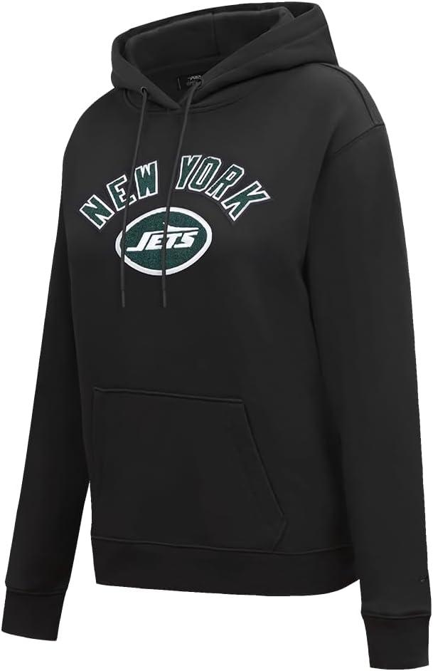 imagePro Standard Womens NFL Classic Chenille Brushed Back French Terry Pull Over HoodieBlack