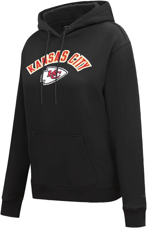 imagePro Standard Womens NFL Classic Chenille Brushed Back French Terry Pull Over HoodieBlack
