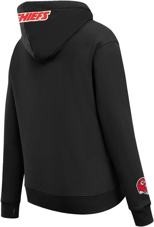 imagePro Standard Womens NFL Classic Chenille Brushed Back French Terry Pull Over HoodieBlack