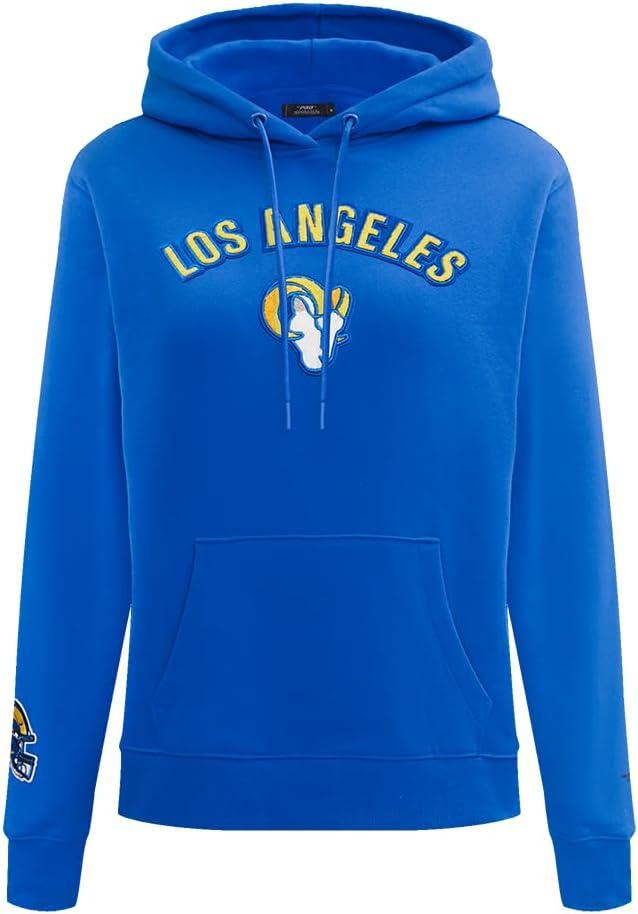 imagePro Standard Womens NFL Classic Chenille Brushed Back French Terry Pull Over HoodieRoyal Blue