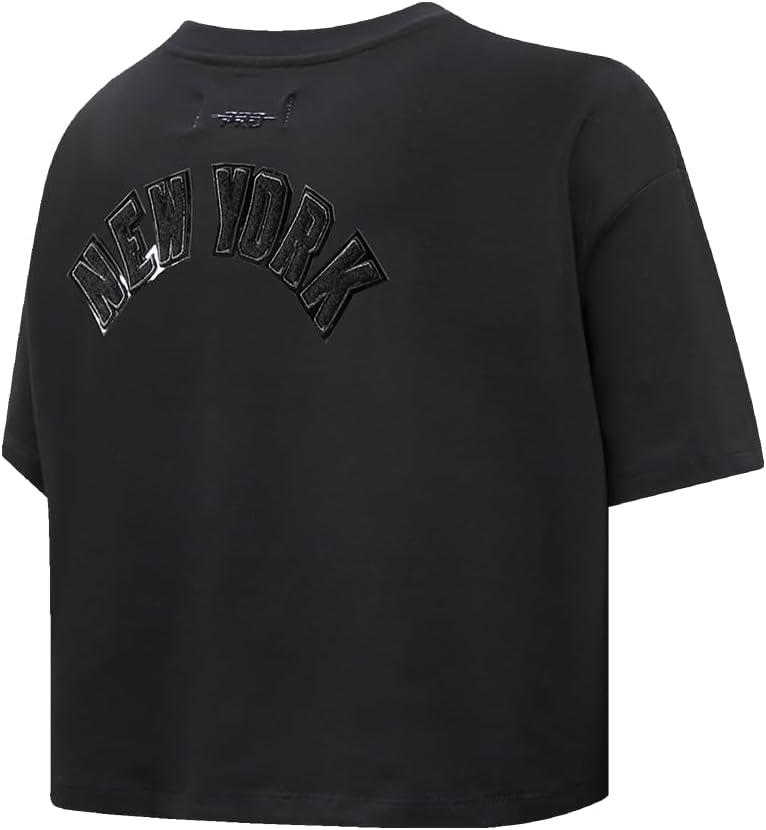 imagePro Standard Womens NFL Classic Triple Black Cotton Short Sleeve Boxy TeeBlack
