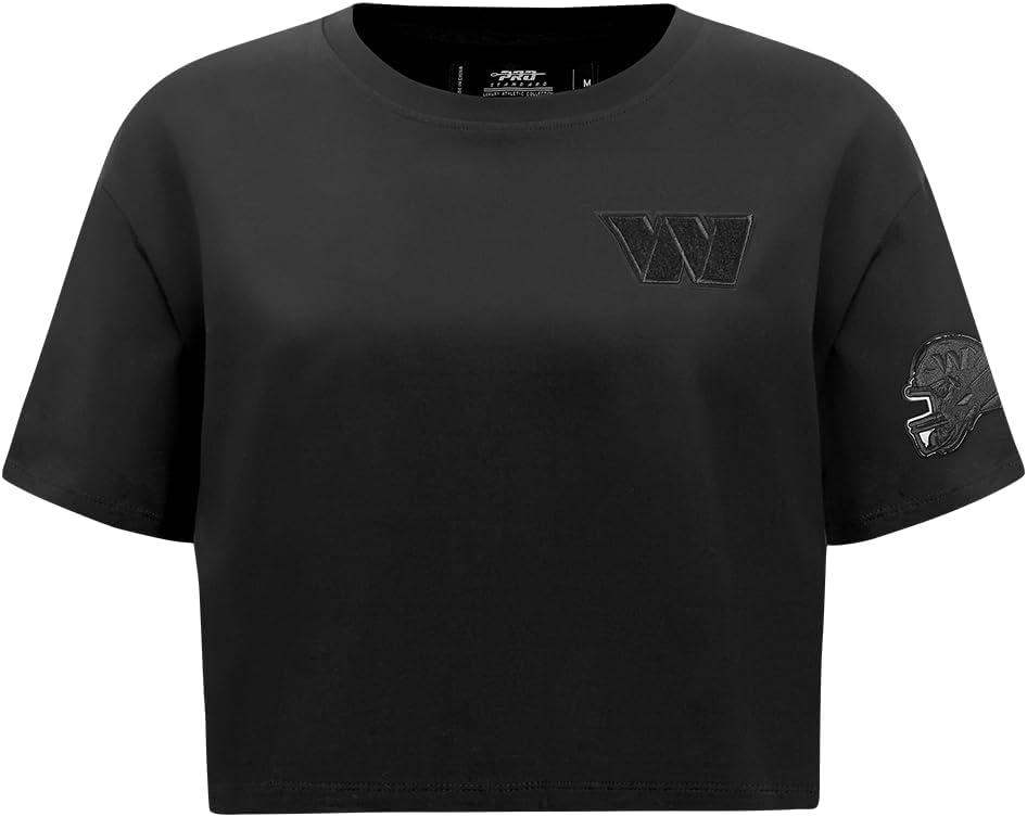 imagePro Standard Womens NFL Classic Triple Black Cotton Short Sleeve Boxy TeeBlack