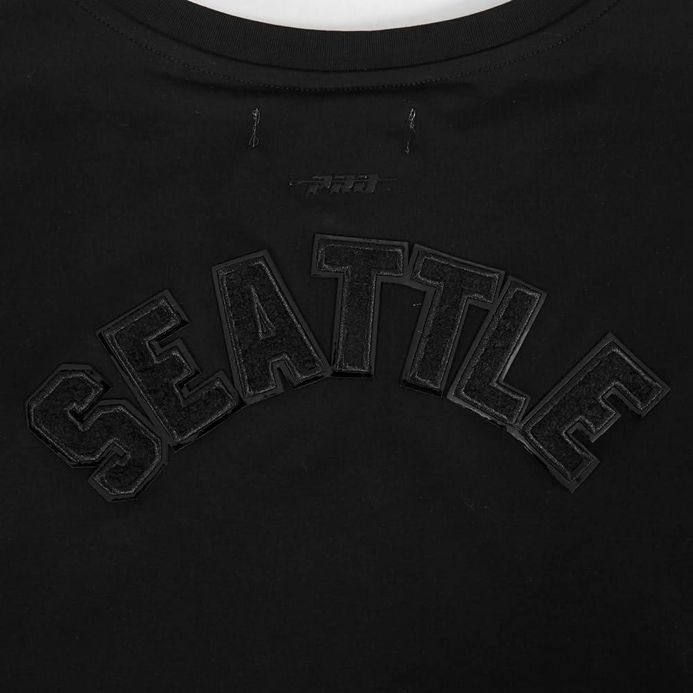 imagePro Standard Womens NFL Classic Triple Black Cotton Short Sleeve Boxy TeeBlack
