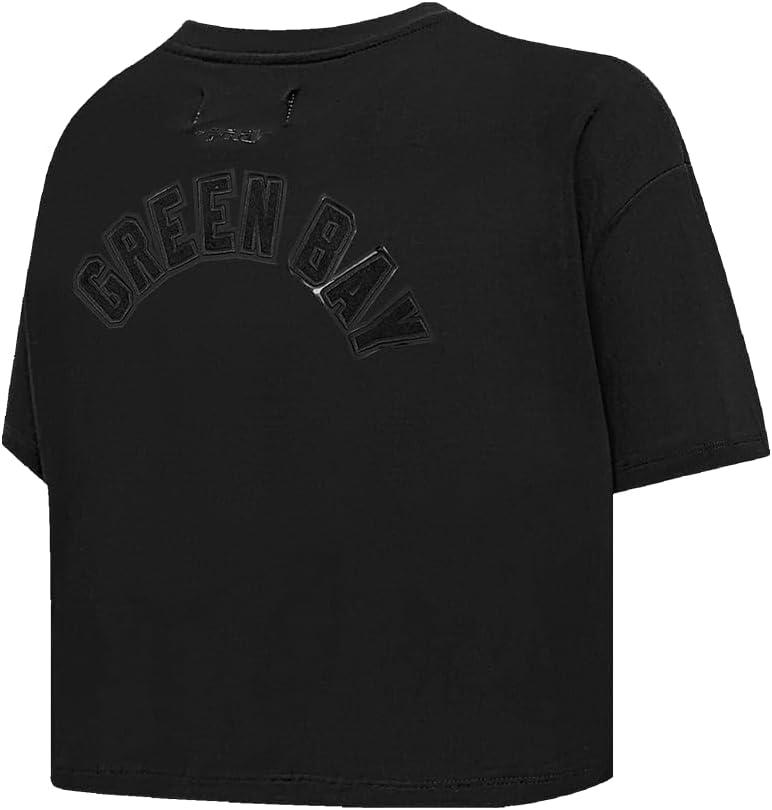 imagePro Standard Womens NFL Classic Triple Black Cotton Short Sleeve Boxy TeeBlack