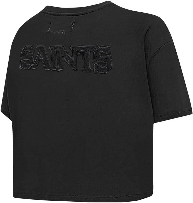 imagePro Standard Womens NFL Classic Triple Black Cotton Short Sleeve Boxy TeeBlack