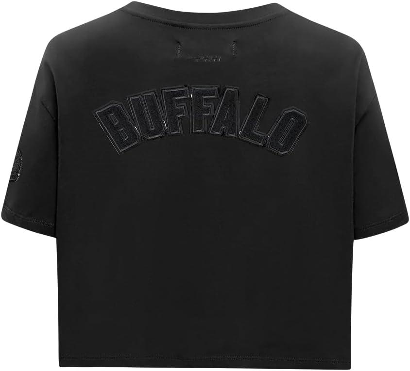 imagePro Standard Womens NFL Classic Triple Black Cotton Short Sleeve Boxy TeeBlack