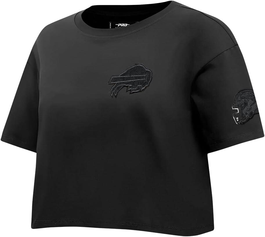 imagePro Standard Womens NFL Classic Triple Black Cotton Short Sleeve Boxy TeeBlack