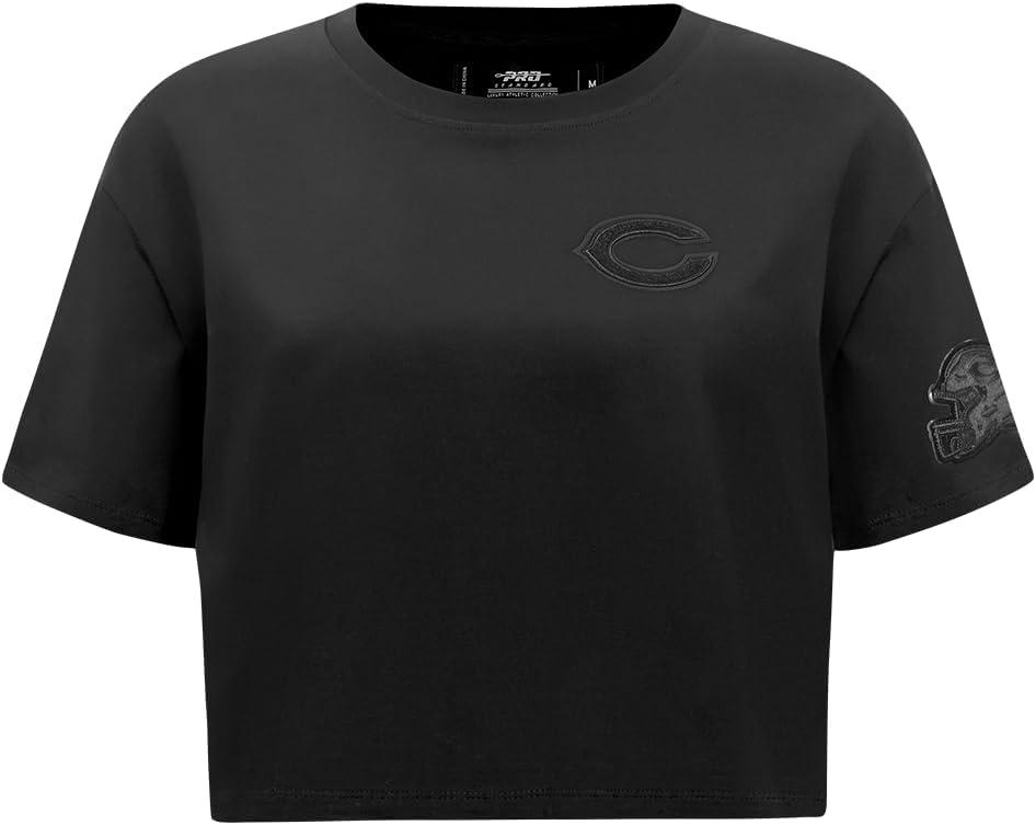 imagePro Standard Womens NFL Classic Triple Black Cotton Short Sleeve Boxy TeeBlack