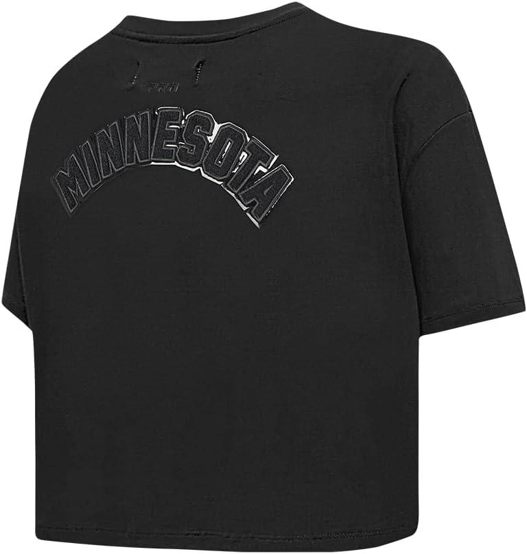 imagePro Standard Womens NFL Classic Triple Black Cotton Short Sleeve Boxy TeeBlack