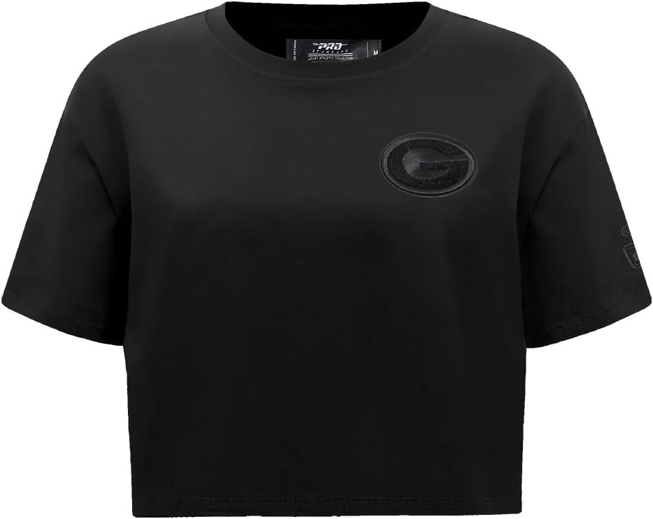 imagePro Standard Womens NFL Classic Triple Black Cotton Short Sleeve Boxy TeeBlack