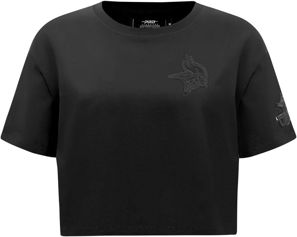 imagePro Standard Womens NFL Classic Triple Black Cotton Short Sleeve Boxy TeeBlack