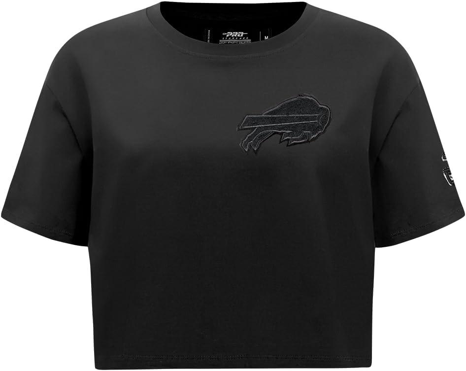 imagePro Standard Womens NFL Classic Triple Black Cotton Short Sleeve Boxy TeeBlack
