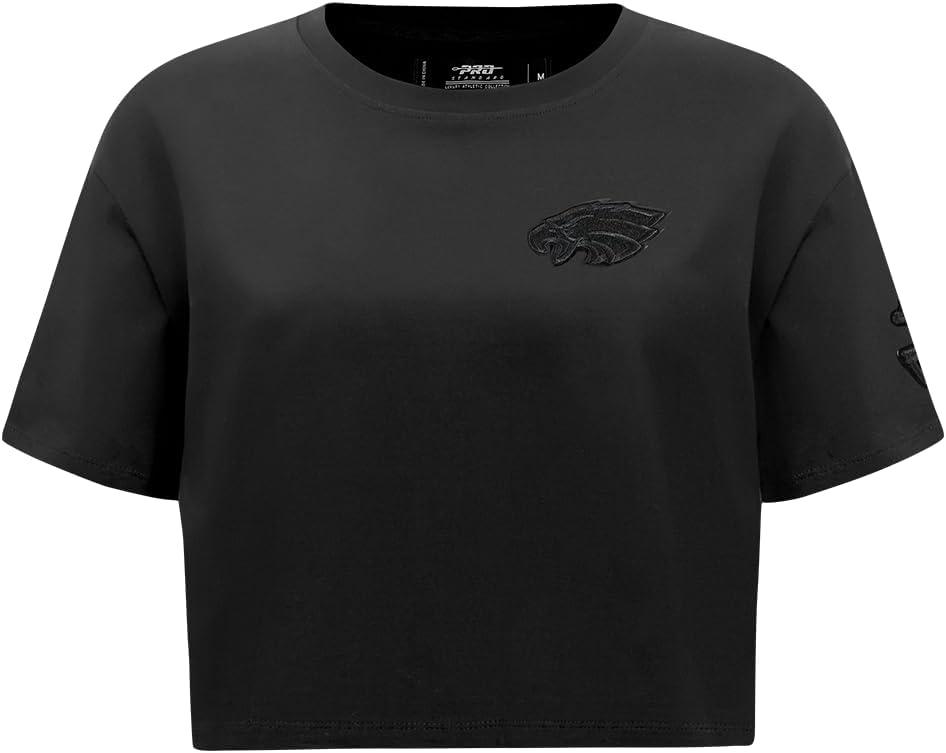 imagePro Standard Womens NFL Classic Triple Black Cotton Short Sleeve Boxy TeeBlack