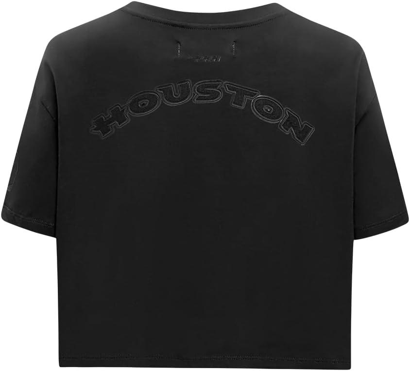 imagePro Standard Womens NFL Classic Triple Black Cotton Short Sleeve Boxy TeeBlack