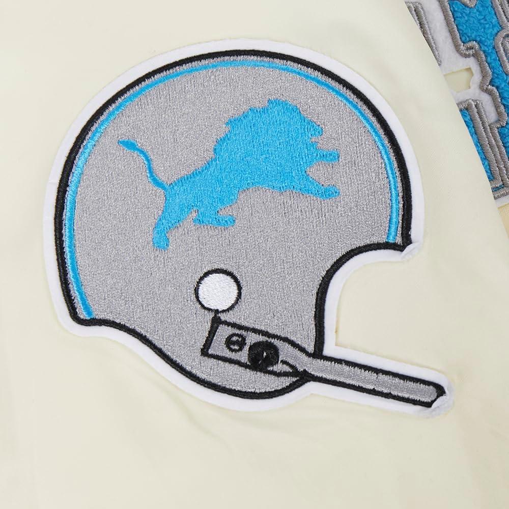 imagePro Standard Womens NFL Detroit Lions Retro Classics Satin Jacket EggshellBlack M