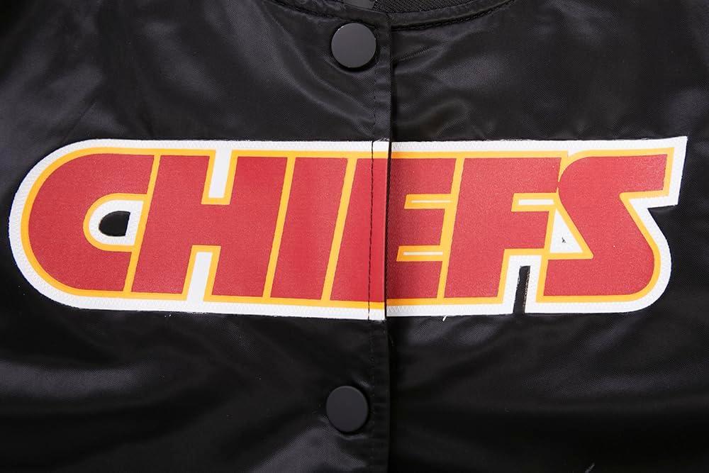 imagePro Standard Womens NFL Kansas City Chiefs Classic Chenille Satin Jacket Black L