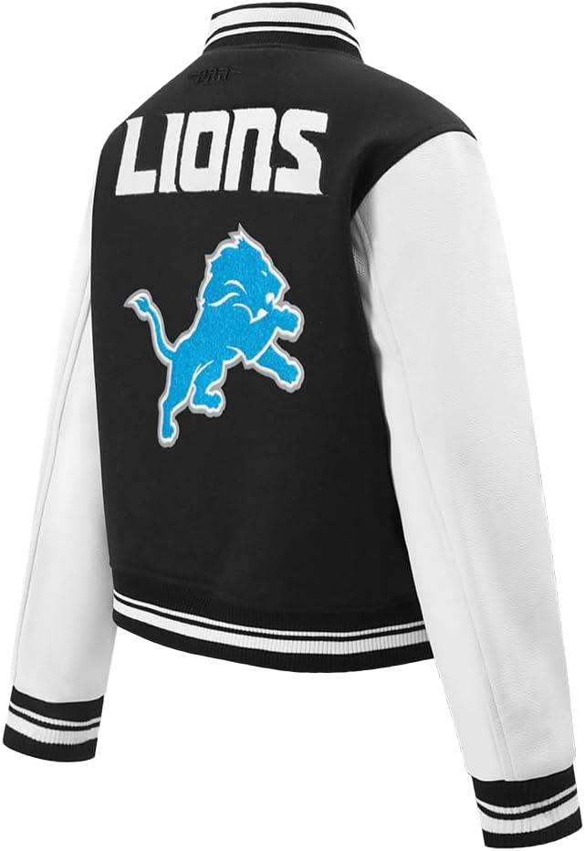 imagePro Standard Womens NFL Mash Up Varsity JacketBlackWhite